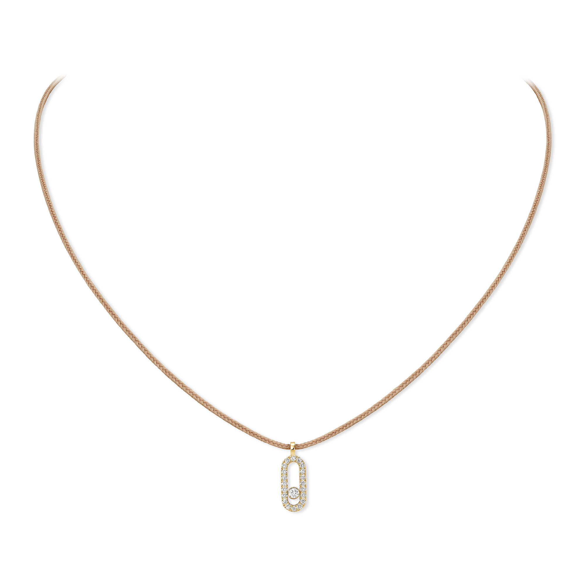 Messika Care s Yellow Gold and Diamond Pave cord Necklace Maison Birks